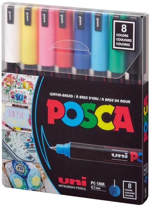 Posca PC-1MR 0.7 Su Bazlı Boyama Markörü Seti Ana Renkler 8 RENK