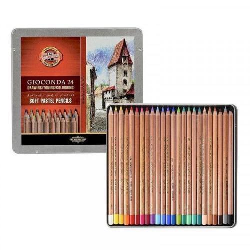 Gioconda Soft Pastel Boya Kalemi Seti 24 Renk Metal Kutu