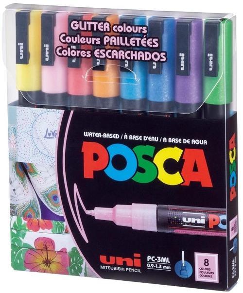 Posca PC-3M 0.9-1.3 Su Bazlı Boyama Markörü Seti Simli Renkler 8 RENK