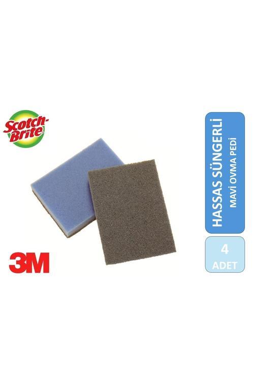 Scotch Brite 400 Mavi Orta Hassas Süngerli Ovma Pedi 4'Lü