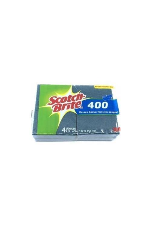 Scotch Brite 400 Mavi Orta Hassas Süngerli Ovma Pedi 4'Lü X 8 Paket