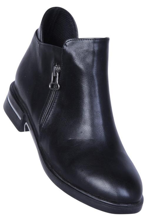 By16 Cilt Siyah Ayışığı Kadın Düz Bot