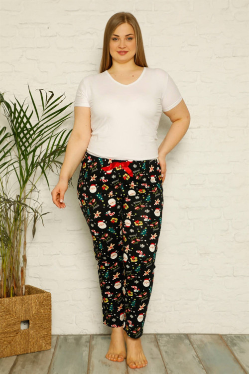Kadın Pamuklu Büyük Beden Alt Pijama 27326