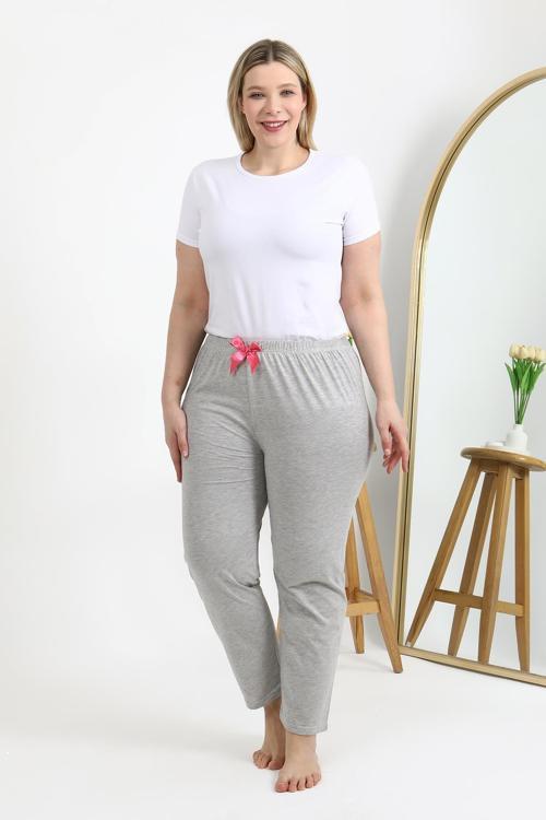 Kadın Pamuklu Büyük Beden Alt Pijama 27560 Gri