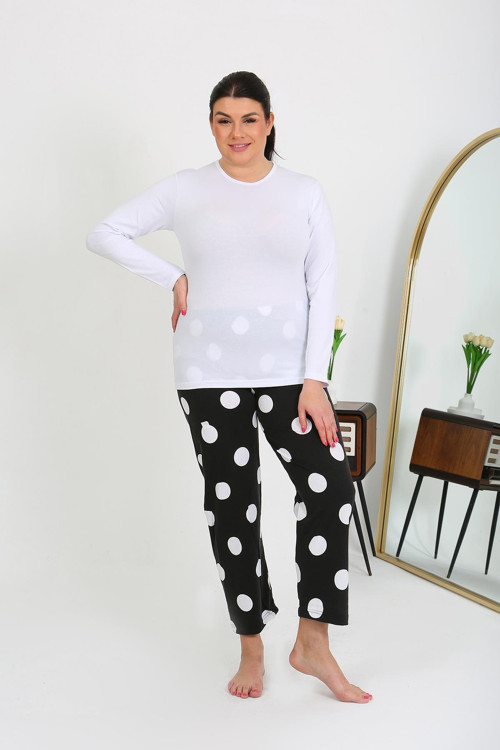 Kadın Büyük Beden Tek Alt Pijama Siyah 27553