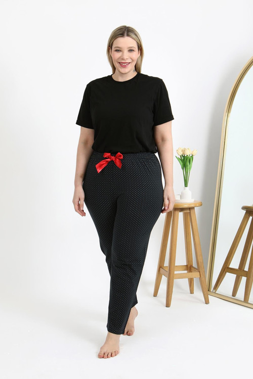 Kadın Pamuklu Büyük Beden Alt Pijama 27557 Siyah