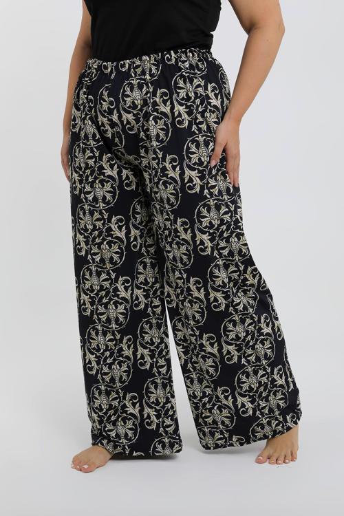 Kadın Büyük Beden Lacivert Rahat Kesim Baggy Tek Alt