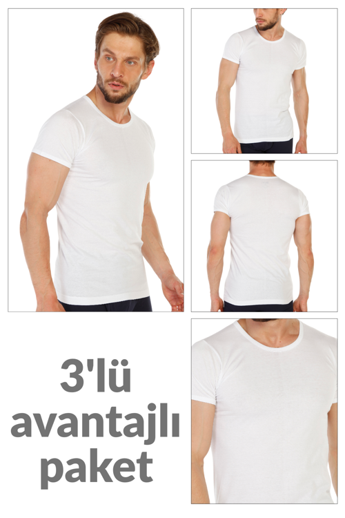 3 lü Paket %100 Pamuk O Yaka Erkek Süprem Fanila 314