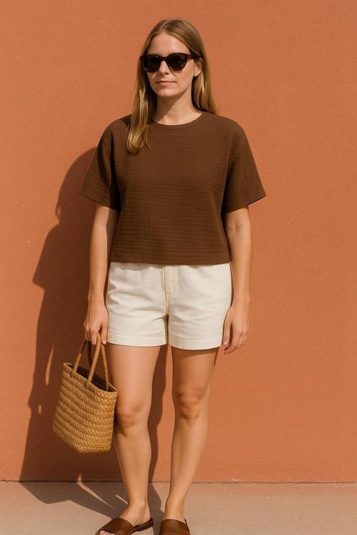 Udenya Çift Katlı Müslin T-Shirt