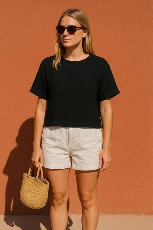 Udenya Çift Katlı Müslin T-Shirt