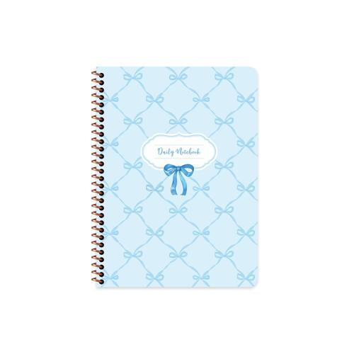 Keskin 16,5*22,5 Kurdele Çizgisiz Spiralli Sert Kapak Defter- Mavi Kurdele