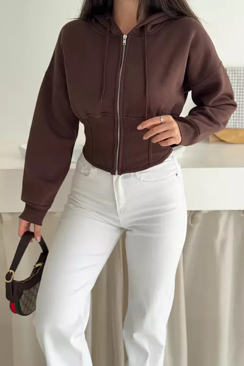 Kadın Siyah Fermuarlı Hoodie SWEAT – Minimal Sokak Ruhuyla