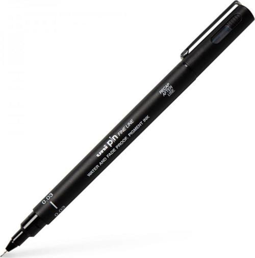 Pin 0.03 Fine Line Kesik Uçlu Kalem Fine Liner Drawing Pen Siyah PIN003-200 (12 Li Paket)