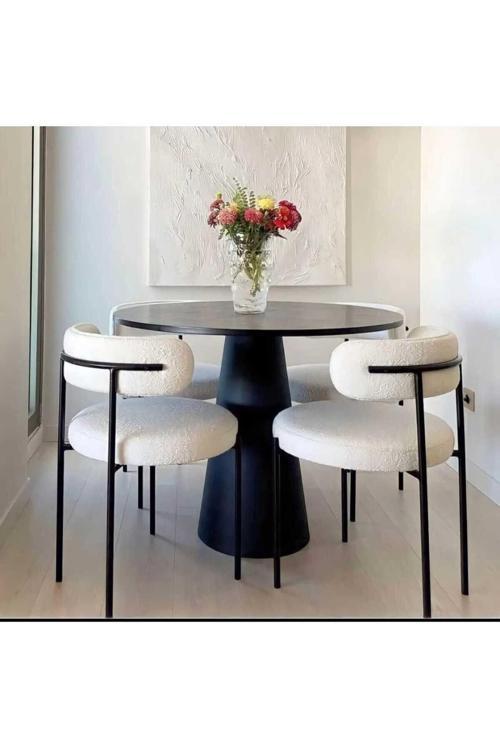 4'Lü Teddy Sandalye Mutfak Sandalyesi Salon Sandalyesi Cafe Restaurant Sandalyesi