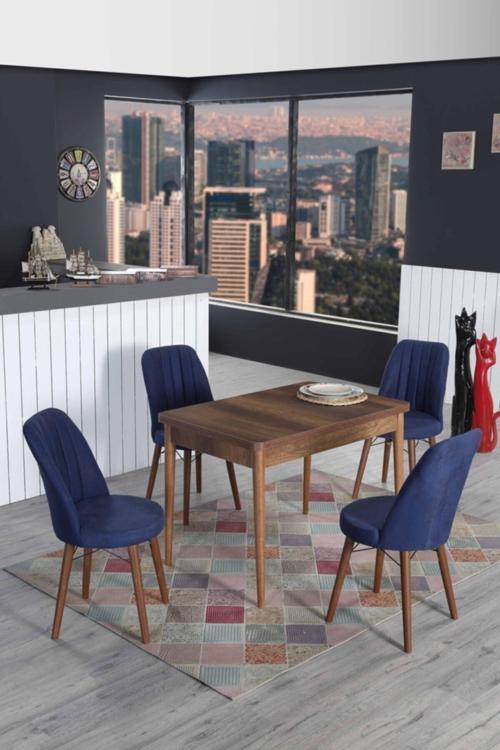 4 Kişilik Sabit Masa Sandalye Takımı Mutfak Masası 70X110 Masa Takımı