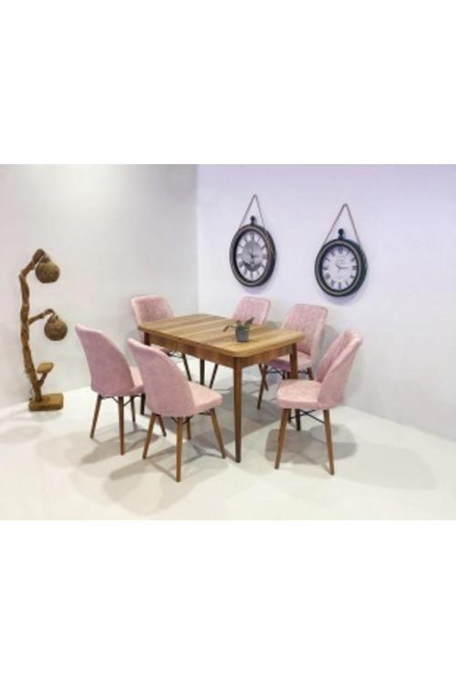 6 Kişilik Açılır Masa Sandalye Takımı Mutfak Masası Takımı Salon Masası Yemek Masası Masa Takımı