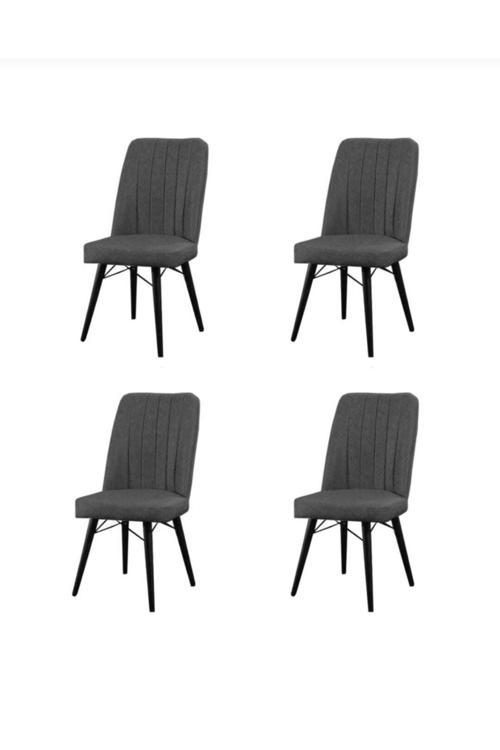 4'Lü Sandalye Mutfak Sandalyesi Salon Sandalyesi Kare Gold Sandalye 4 Adet