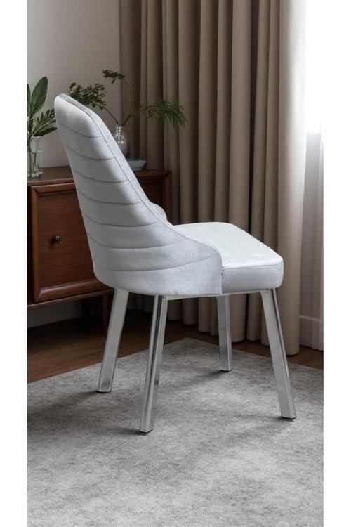 6 Adet Erciyes Sandalye Mutfak Cafe Restaurant Proje Metal Lüks Sandalye