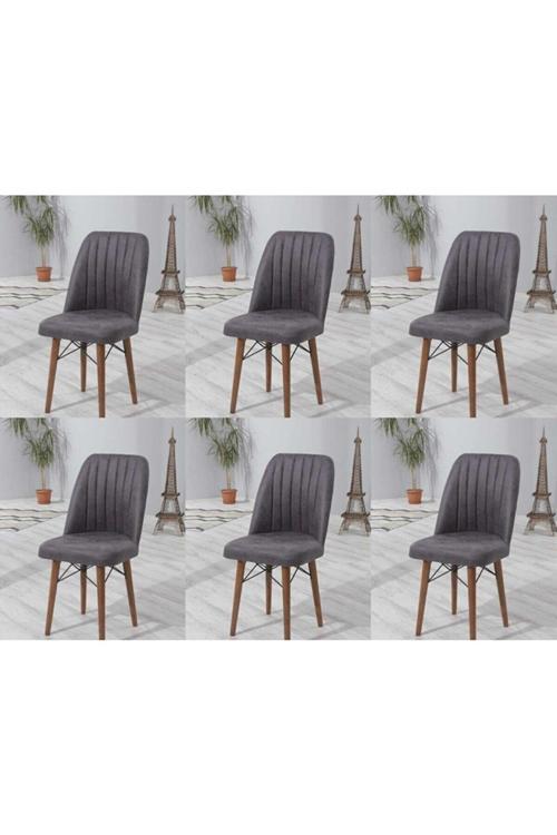 6 Adet Kare Gold Sandalye Mutfak Sandalyesi Salon Sandalyesi Beyaz Ahşap Ayaklı Sandalye