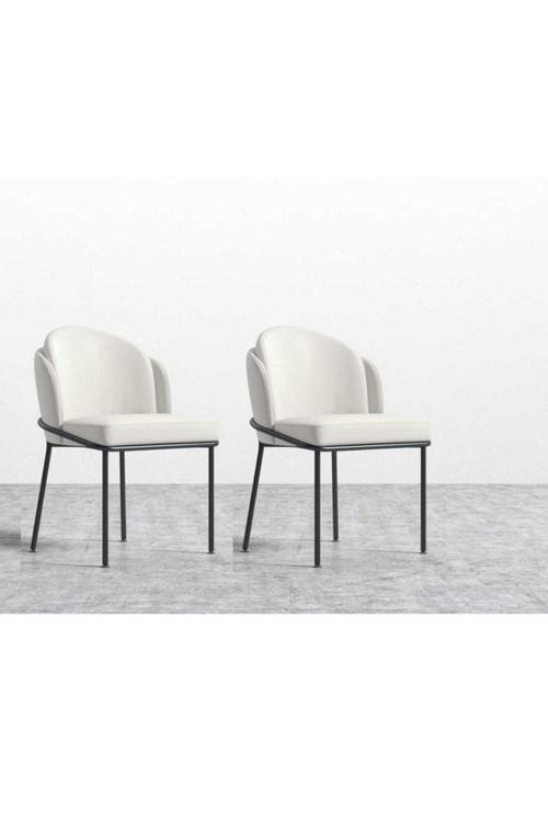 2'Li Mutfak Sandalyesi Salon Sandalyesi Yemek Odası Sandalyesi Baby Face Papel Sandalye