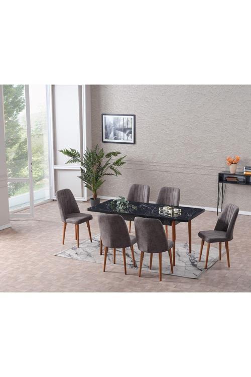 Mimoza Açılır 6 Kişilik Mutfak Masası Takımı Yemek Masası Takımı