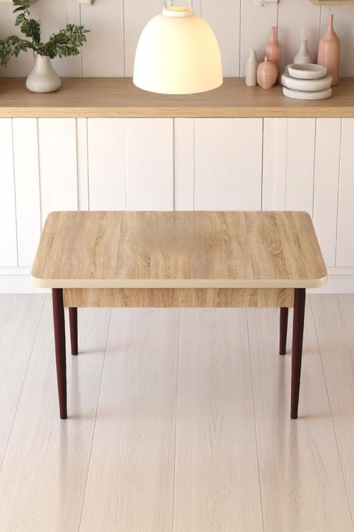 Elena Serisi Beyaz 70 X 110 Mdf Ahşap Ayaklı Kaliteli Sabit Yemek Masası