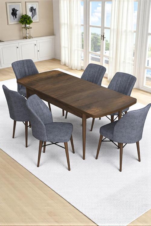 Flexa Comfort Serisi 6 Adet Flex Sandalye Mutfak Masası Takımı