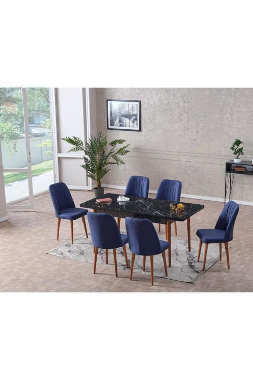 Oya Açılır 6 Kişilik Mutfak Masası Takımı Yemek Masası Takımı