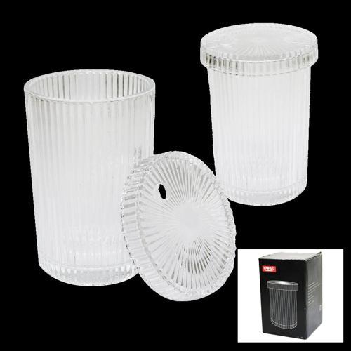 Çizgili - Cam Bardak Kapaklı - Pipetli - Origami Sitilkahve - Sunum - Meşrubat