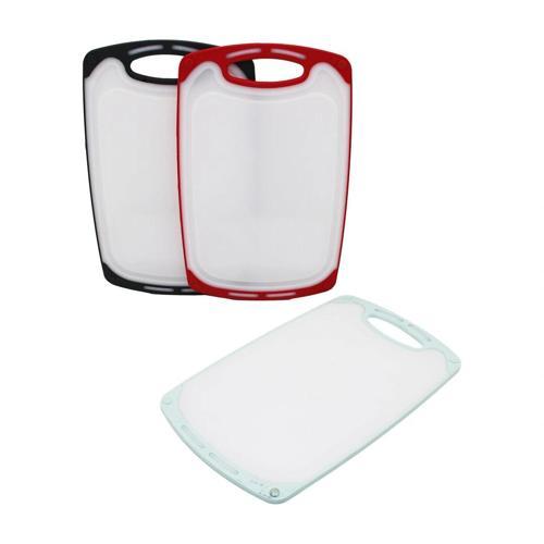 40x24cm  Büyük  Plastik  Kesim Panosu  Kaymaz Silikon Kenarlık - 10mm Kalınlık