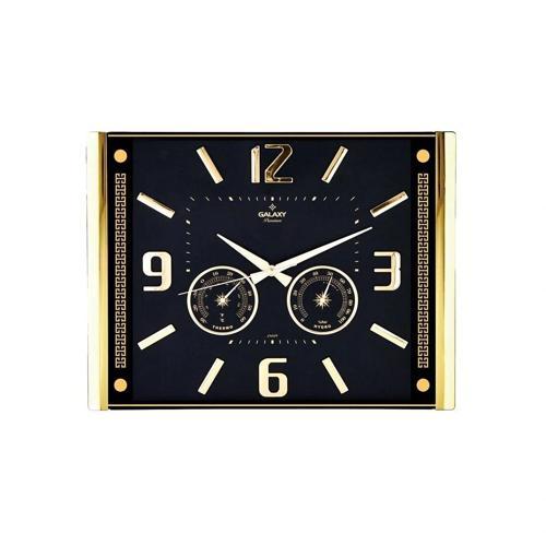 Premium Barometreli Isı - Nem Ölçer Kabartma Rakamlı Duvar Saati 41.5x32cm 707-a-1