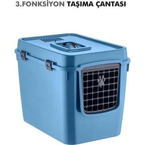 MASKOT ÜSTTEN KAPAKLI KAPALI KEDİ TUVALETİ MAVİ