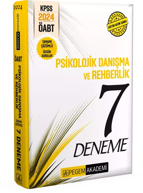 Pegem Akademi Yayıncılık 2024 KPSS ÖABT Psikolojik Danışma ve Rehberlik Öğretmenliği Tamamı Çözümlü 7 Deneme