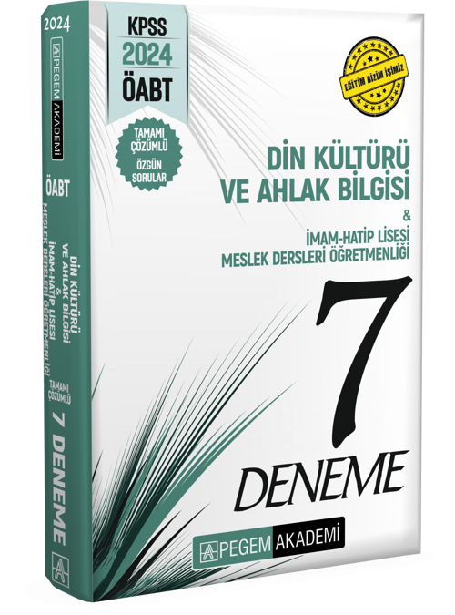 Pegem Akademi Yayıncılık 2024 KPSS ÖABT Din Kültürü ve Ahlak Bilgisi Öğretmenlik Tamamı Çözümlü 7 Deneme