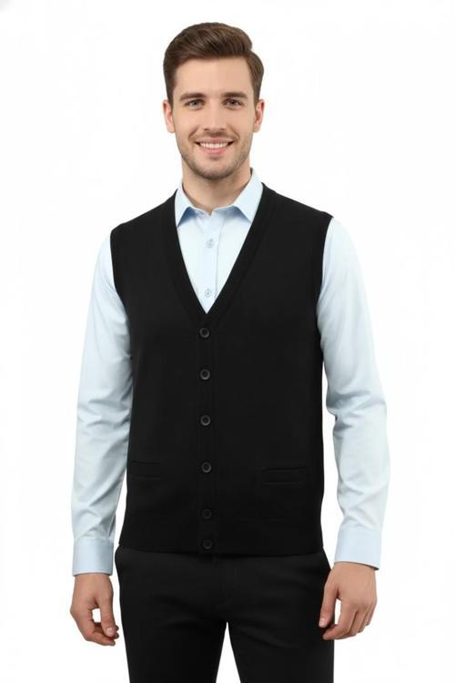 Erkek Düğmeli Yelek Cepli Çelik Örgü Klasik Kalıp 5200L BGL-ST04844