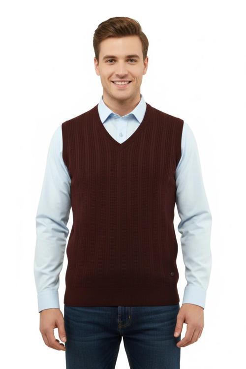 Erkek V Yaka Süveter Çelik Örgü Regular Kalıp 5209H BGL-ST04843