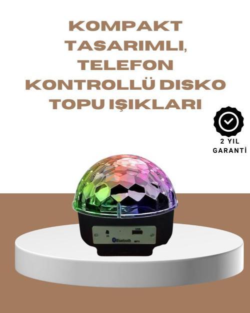 Taşınabilir Bluetooth Disko Topu Uzaktan Kumandalı Işık Efektleri