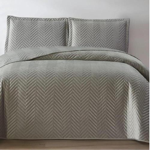 NUBUK YATAK ÖRTÜSÜ ÇİFT KİŞİLİK MALTA GRİ