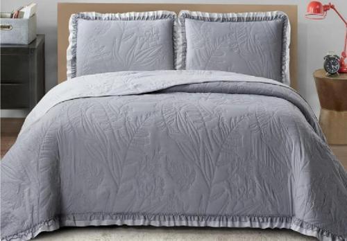 KAPİTONELİ YATAK ÖRTÜSÜ ÇİFT KİŞİLİK MADRİD A.GRİ