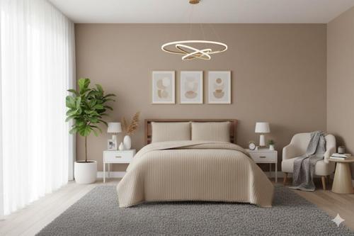 KAPİTONELİ YATAK ÖRTÜSÜ ÇİFT KİŞİLİK VENEDİK BEJ