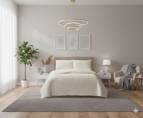 KAPİTONELİ YATAK ÖRTÜSÜ ÇİFT KİŞİLİK VENEDİK KREM