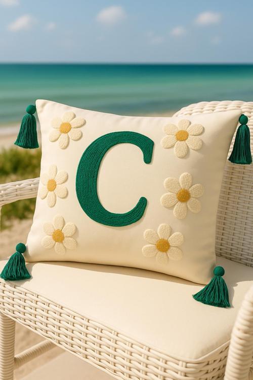 Punch Kırlent Kılıfı C Harfi