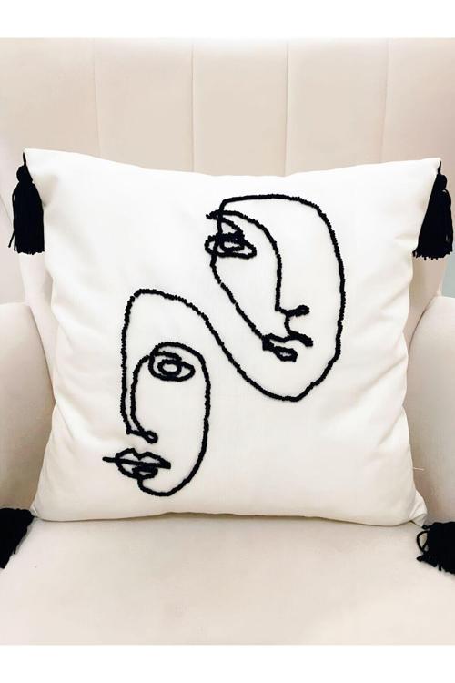 Kırlent Işleme Punch ( Panç ) Hediyelik Süs El Yapımı El Emeği Punch Işi Panç Dekoratif Yastık