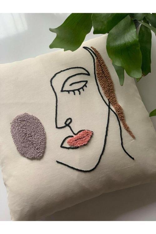 Kırlent Işleme Punch ( Panç ) Hediyelik Yastık El Yapımı Punch Işi Panç Dekoratif Yastık Kılıfı