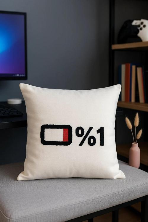 %1 Enerji Punch Kırlent Kılıfı Hediyelik Yastık Kılıfı