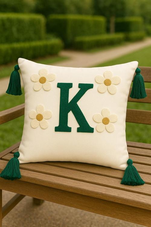 Punch Kırlent Kılıfı K Harfi