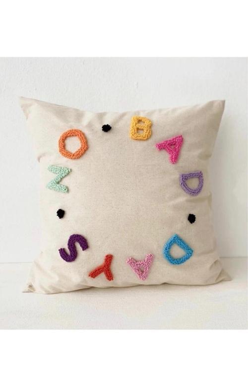 No Bad Days Siyah Noktalı Punch Kırlent Kılıfı