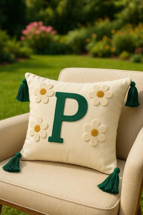 Punch Kırlent Kılıfım Harf Model P Harfi