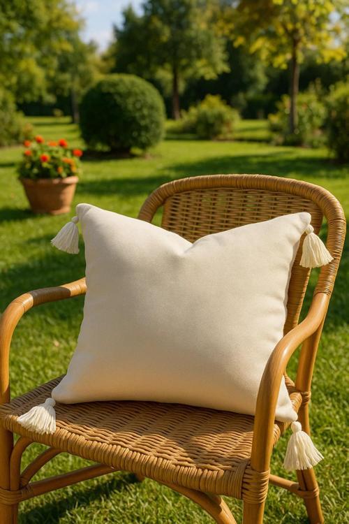 Püsküllü Kırlent Kılıfı