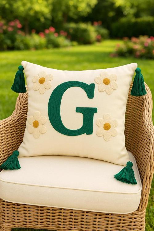 Punch Kırlent Kılıfım Harf Model G Harfi